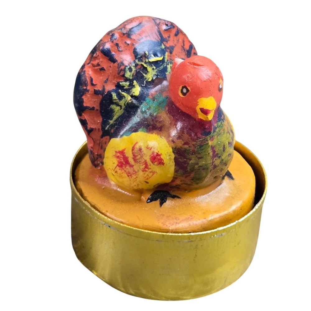 Turkey Tea Light Candle Thanksgiving Decor Multicolor Unused
